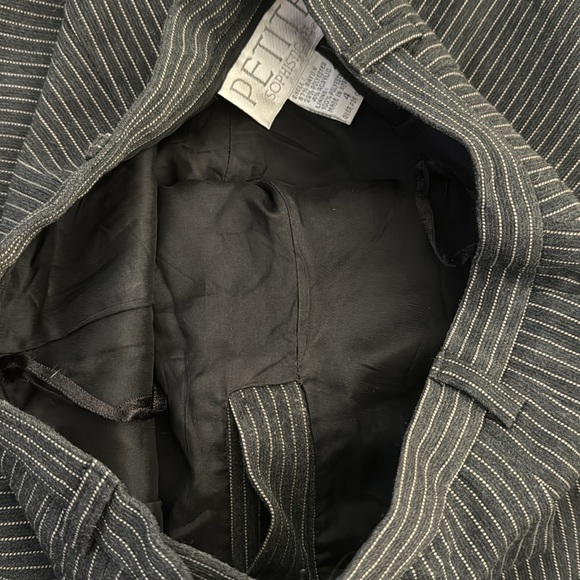 VINTAGE HIGH WAIST PIN STRIPED ANKLE SLACKS PETITE SOPHISTICATE SIZE 4 - Picture 5 of 6